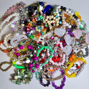 Crafter's bead grab bag - 29 oz. beaded stretch bracelets for scrap